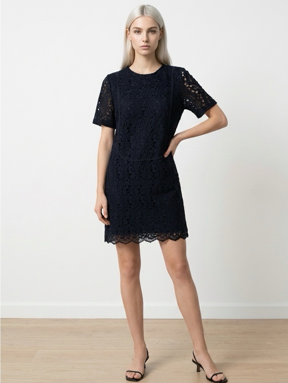 Zara Lined Lace Dress Size Medium